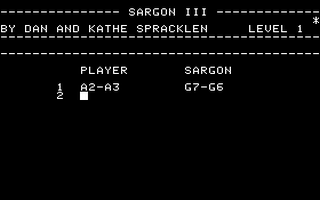 Sargon III Title Screen